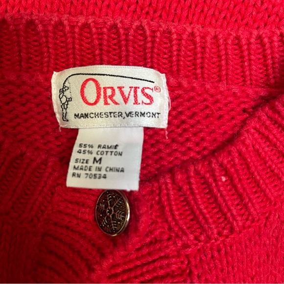 Vintage ORVIS Holiday Button Up Sweater! RARE Size M - Picture 4 of 5